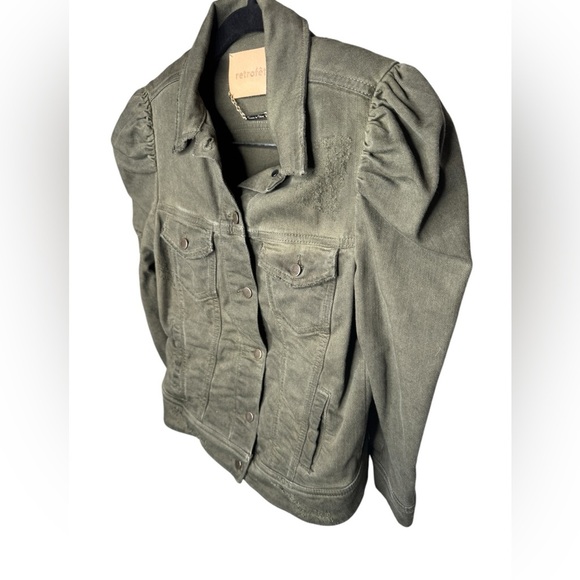 RETROFETE Ada Denim Jacket Army Green Size S - Picture 5 of 10